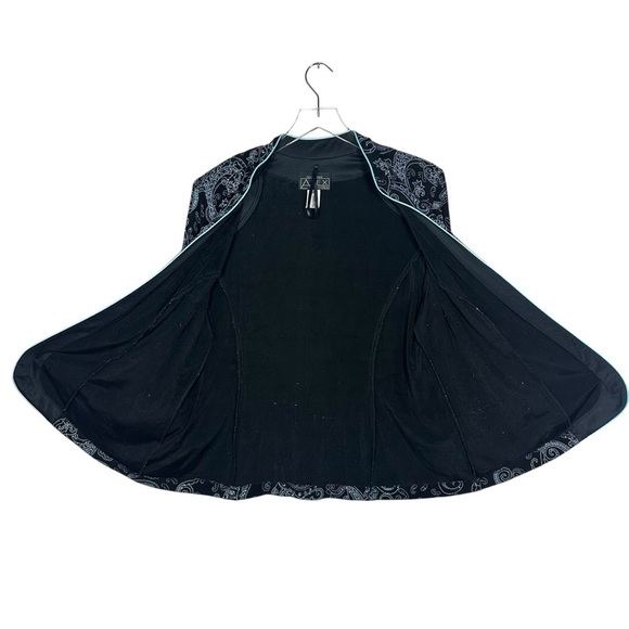 Alex Evenings 2X Black Paisley 2pc Jacket Tank Set Plus Formal Glitter - Picture 10 of 13